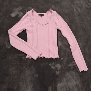 Women's Pink Long Sleeve Top